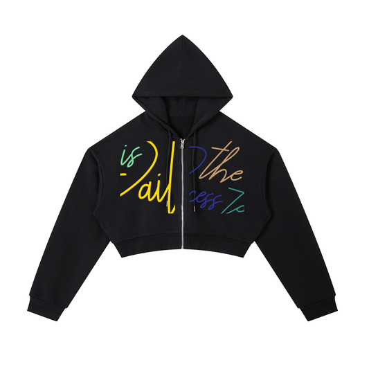 Ladies Essential Cropped Zip-Up Hoodie