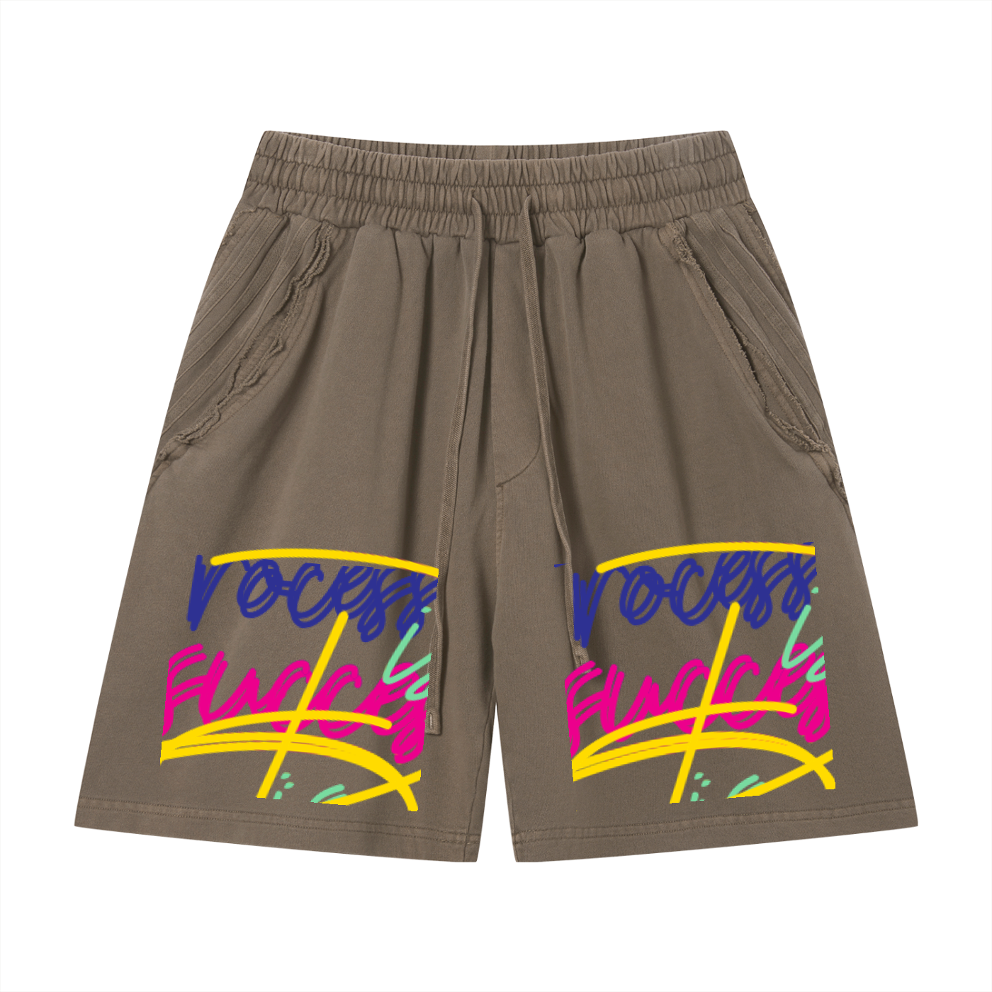 Unisex Vintage Wash Raw Edge Shorts