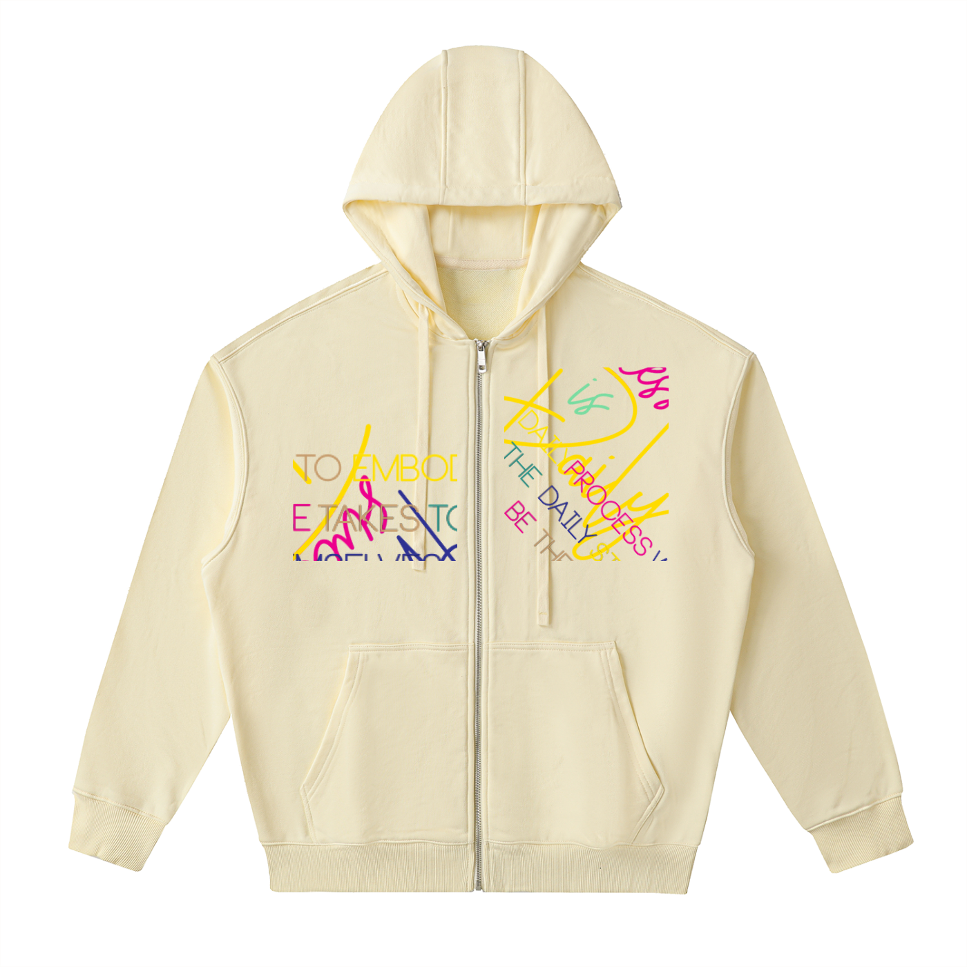Drop-Shoulder Zip Up Hoodie