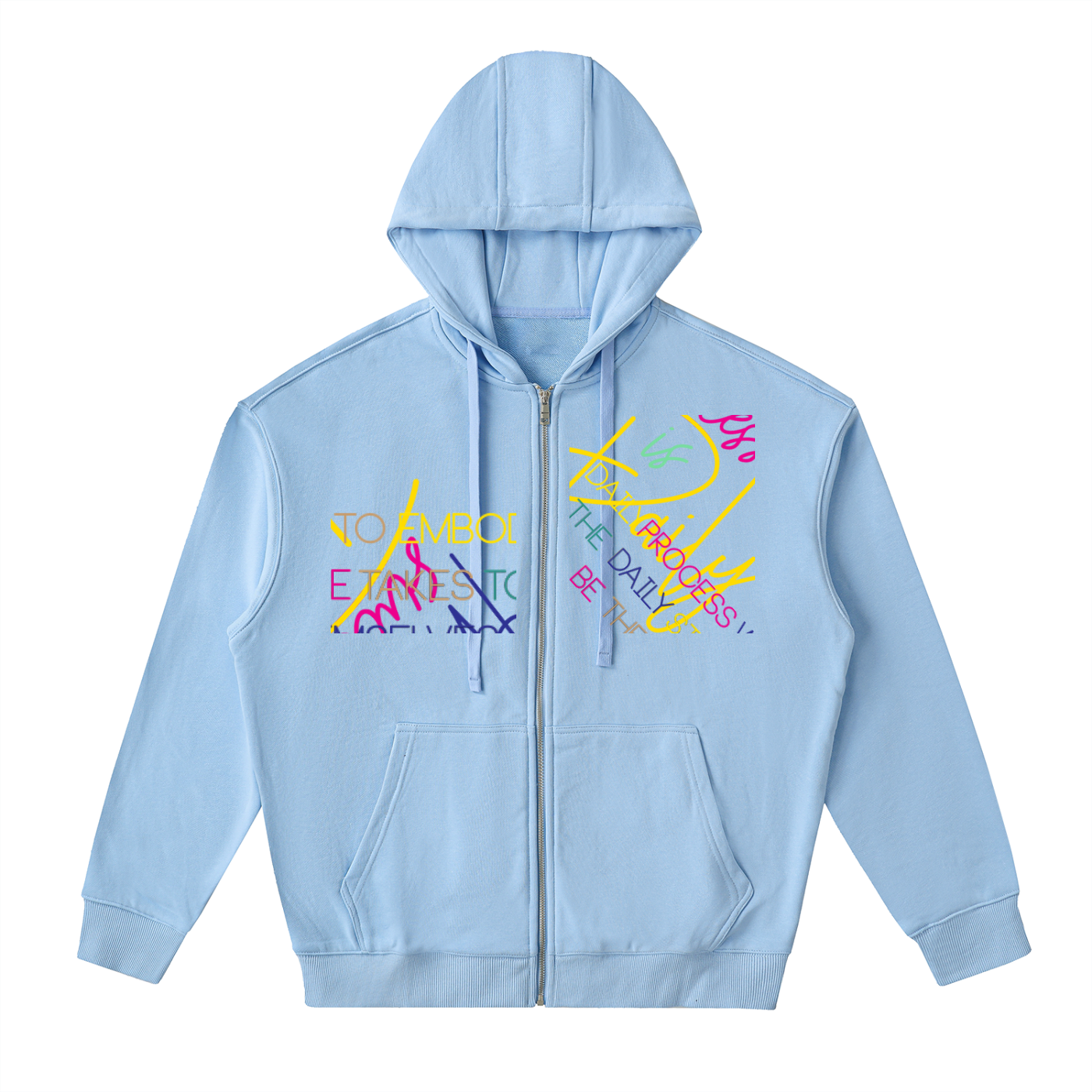 Drop-Shoulder Zip Up Hoodie