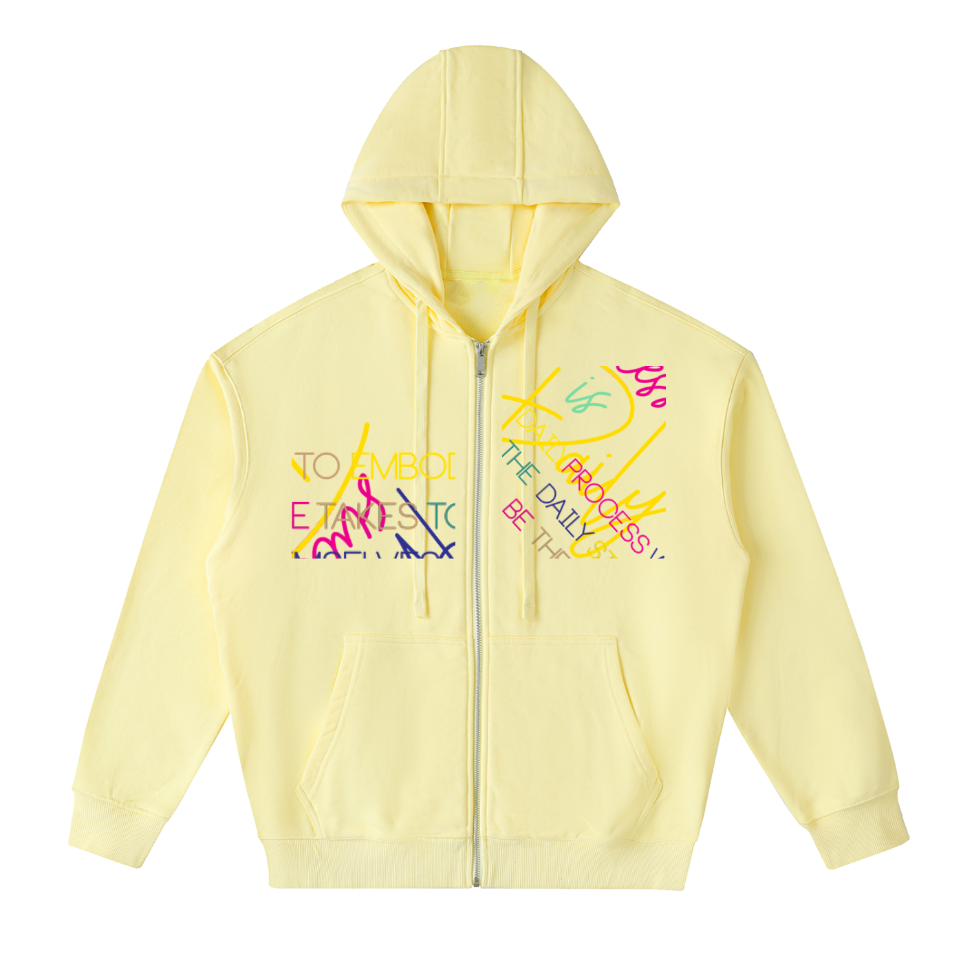 Drop-Shoulder Zip Up Hoodie